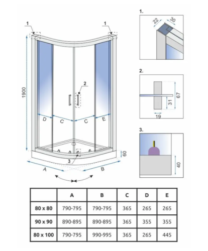 Душевая кабина REA LOOK BLACK 90х90