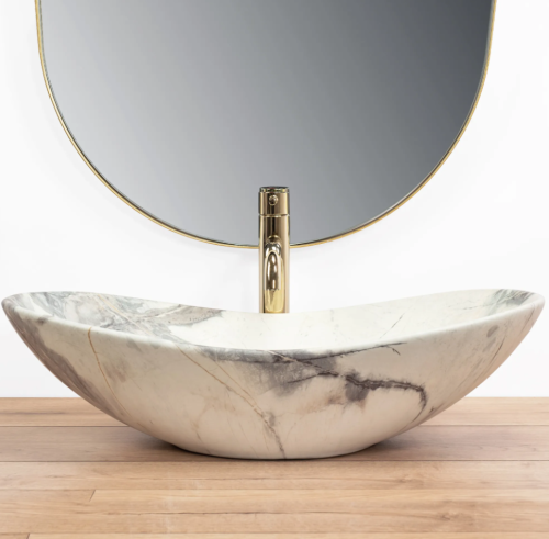 Умивальник (раковина) REA ROYAL SAND MATT накладний мармур