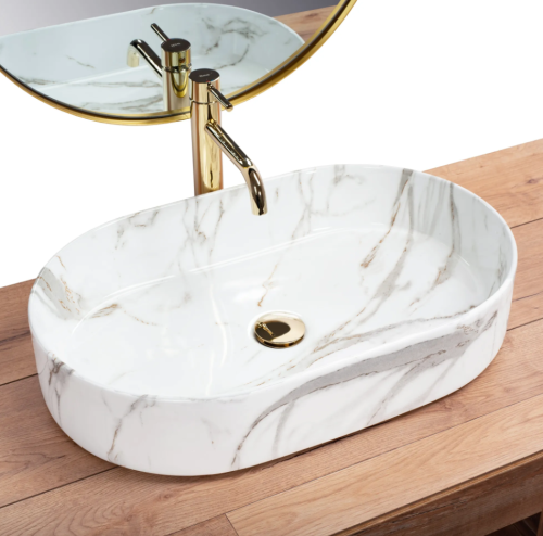 Умывальник (раковина) REA NADIA SHINY AIAX накладной мрамор