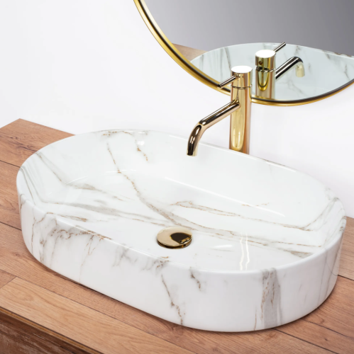 Умывальник (раковина) REA NADIA SHINY AIAX накладной мрамор