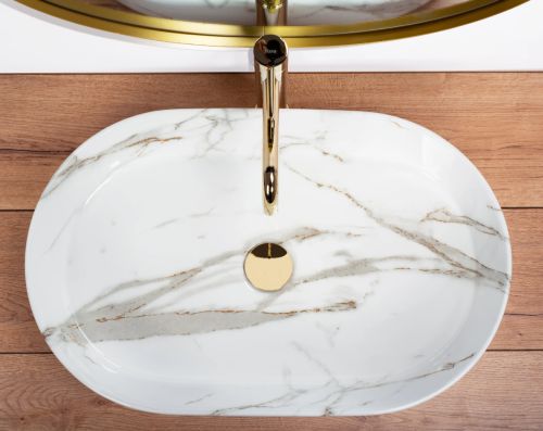 Умывальник (раковина) REA NADIA SHINY AIAX накладной мрамор