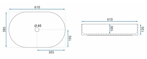 Умывальник (раковина) REA NADIA SHINY AIAX накладной мрамор