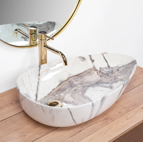 Умывальник (раковина) REA GRETA 65 THUNDER SHINY накладной мрамор