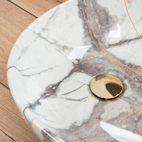 Умывальник (раковина) REA GRETA 65 THUNDER SHINY накладной мрамор