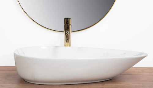 Умывальник (раковина) REA GRETA 65 BIANCO SHINY накладной мрамор