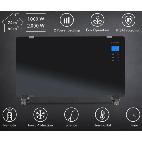 Программируемый конвектор с пультом стеклянный Trotec TCH 2011 E