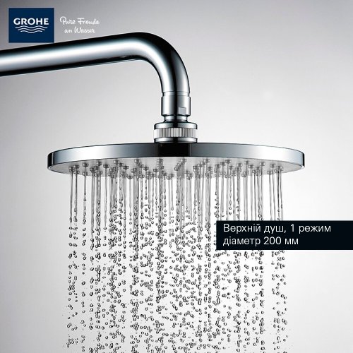 Душевая система Grohe New Tempesta 200 с термостатическим смесителем для душа Grohe QuickFix Precision Flow 27389002+34840000