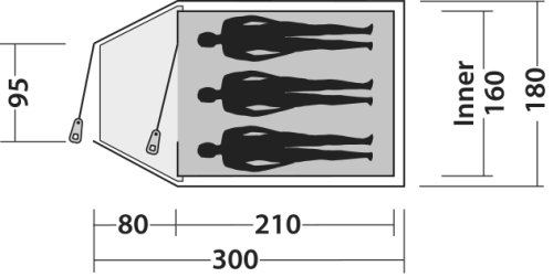 Палатка трехместная Easy Camp Quasar 300 Steel Blue (120417)
