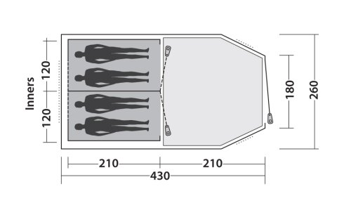 Палатка четырехместная Easy Camp Huntsville 400 Green/Grey (120406)