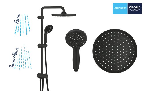 Душевая система с переключателем Grohe QuickFix Vitalio Start 250 Black 266802430
