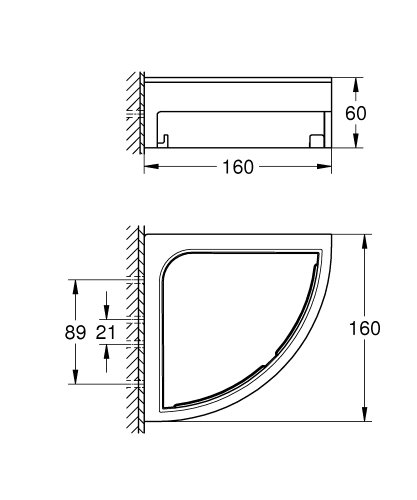 Угловая полочка для душа Grohe QuickFix Start Cube 41106000