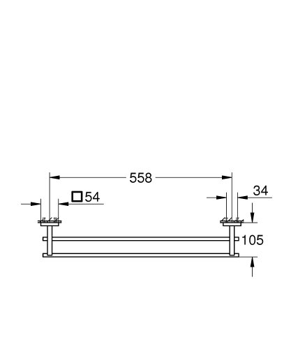 Двойной держатель для полотенец Grohe QuickFix Start Cube 41104000