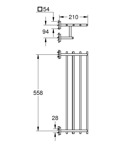 Полочка для полотенец Grohe QuickFix Start Cube 41099000