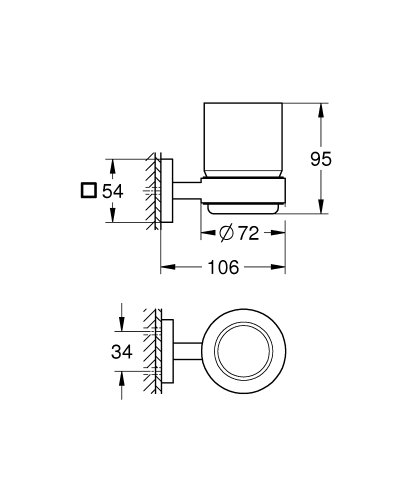 Стакан для зубных щеток Grohe QuickFix Start Cube 41097DC0