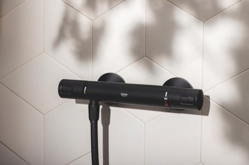 Термостат для душа с душевым гарнитуром Grohe QuickFix Precision Start Black UA303908T1