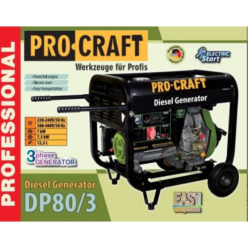 Генератор дизельный Procraft DP80/3