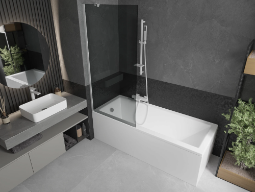 Шторка для ванны MEXEN NEXT 1 GRAFIT 80 см. постоянная