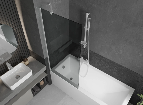 Шторка для ванни MEXEN NEXT 1 GRAFIT 70 см. постійна