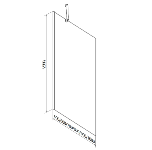 Шторка для ванни MEXEN NEXT 1 GRAFIT 70 см. постійна