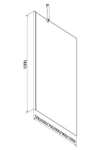Шторка для ванны MEXEN NEXT 1 MATT 80 см. постоянная