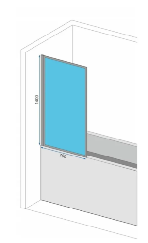 Шторка для ванны REA ELEGANT BRUSHED GOLD 70 см постоянная