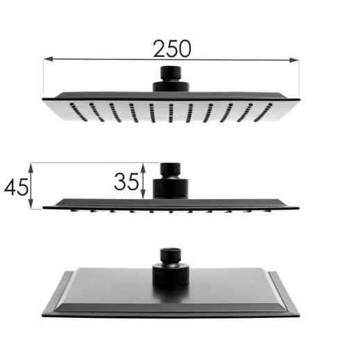 Душевая система Yoka FLOVA 25 BLACK черный