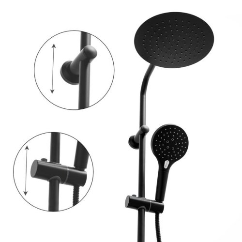 Душевая система Yoka BERGEN 25 BLACK черный с термостатом