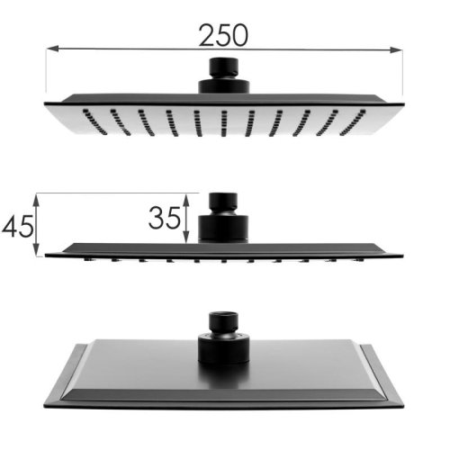 Душевая система Yoka OSLO 25 BLACK черный с полкой и краном