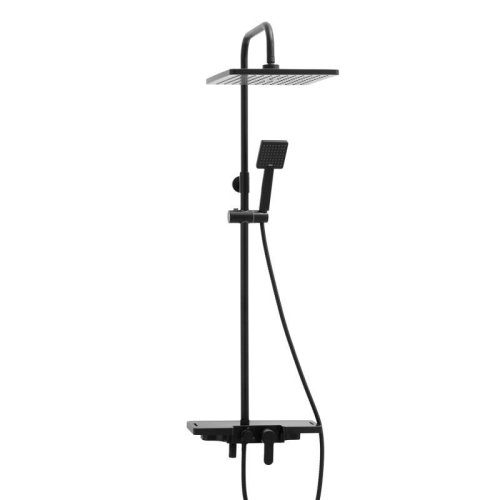 Душова система Yoka OSLO 30 BLACK чорний з полицею та краном