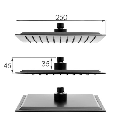 Душевая система Yoka GIRA 25 BLACK черный с термостатом