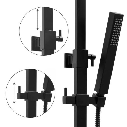 Душевая система Yoka GIRA 25 BLACK черный с термостатом