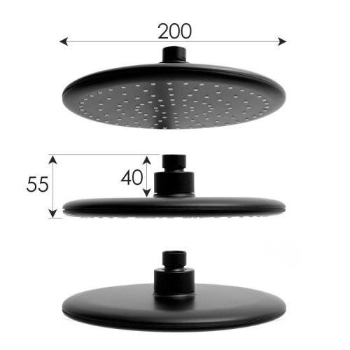 Душевая система Yoka ENZA 20 BLACK черный с термостатом