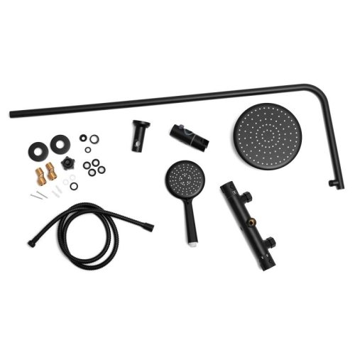 Душевая система Yoka ENZA 20 BLACK черный с термостатом