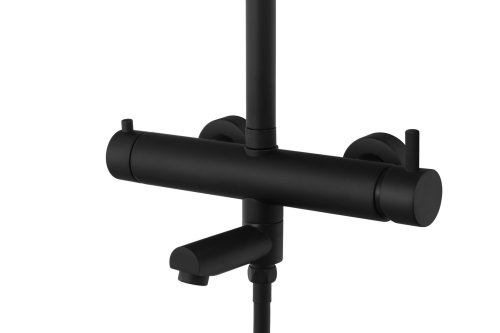 Душевая система Corsan LUGO BLACK MATT с изливом