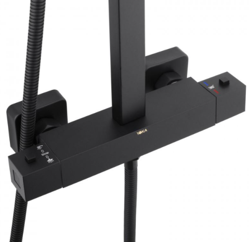 Душова система Yoka GOBA 25 BLACK чорний з термостатом