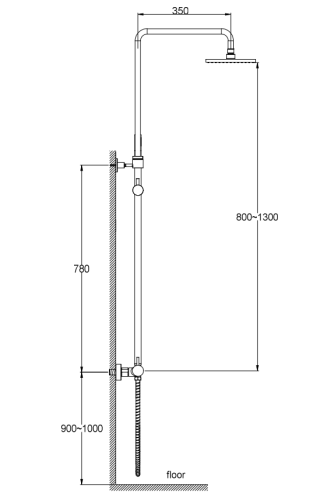 Душевая система KOHLMAN AXEL BLACK с термостотом
