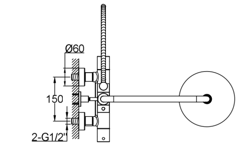 Душевая система KOHLMAN AXEL BLACK с термостотом