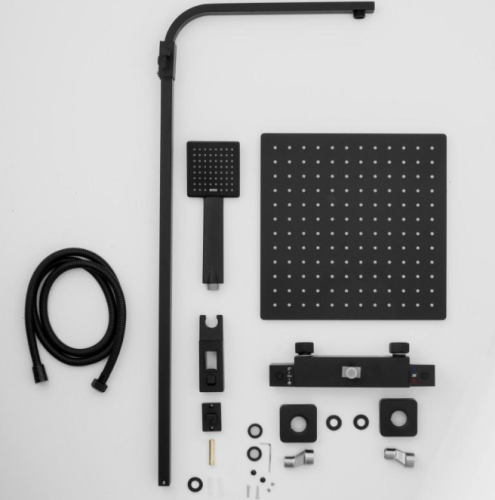 Душевая система Yoka GOBA 30 BLACK черный с термостатом