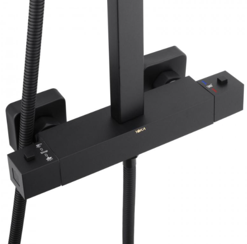 Душевая система Yoka GOBA 30 BLACK черный с термостатом