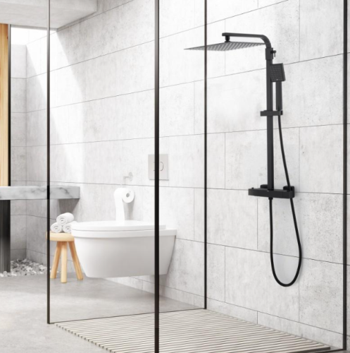 Душевая система Yoka GOBA 30 BLACK черный с термостатом