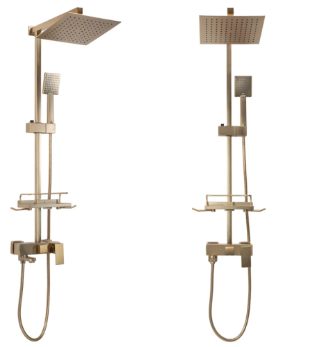 Душевая система REA JACK BRUSHED GOLD с изливом