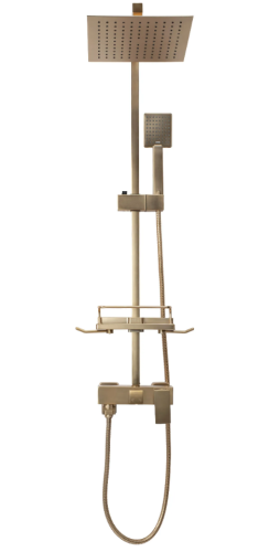 Душевая система REA JACK BRUSHED GOLD с изливом