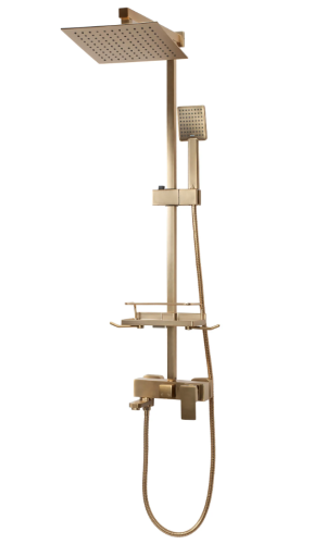 Душевая система REA JACK BRUSHED GOLD с изливом