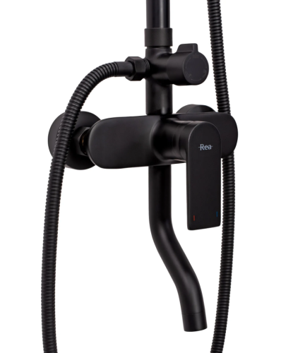 Душевая система REA VERSO BLACK с изливом