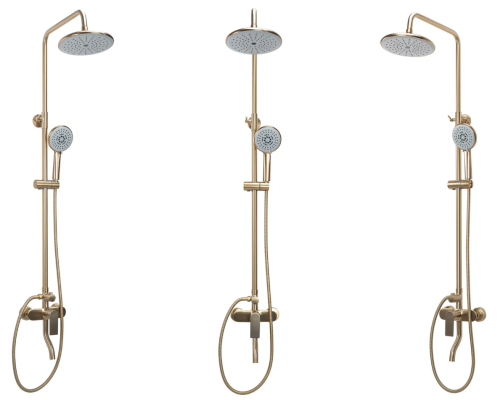 Душевая система REA VERSO BRUSHED GOLD с изливом