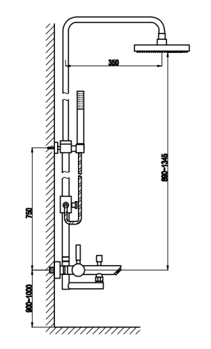 Душова система KOHLMAN ROXIN CHROM з виливом