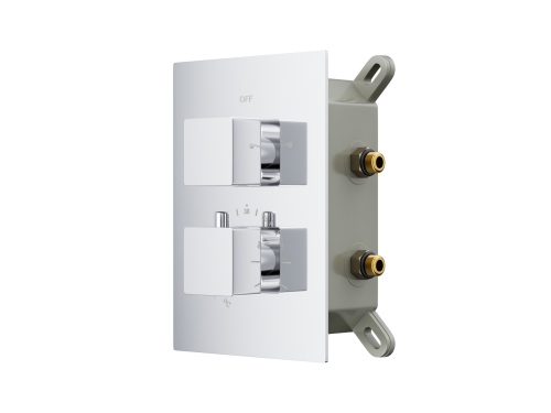 Душевая система скрытого монтажа Corsan ADOUR CHROM + BOX хром с термостатом