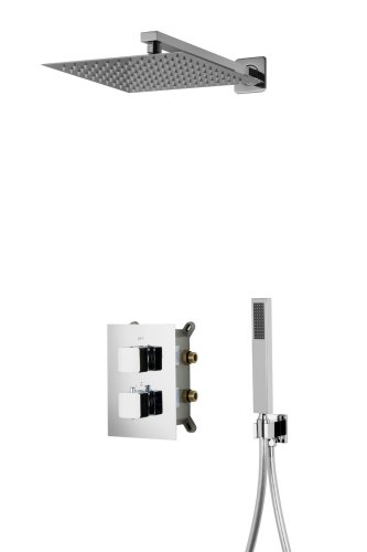 Душевая система скрытого монтажа Corsan ADOUR CHROM + BOX хром с термостатом