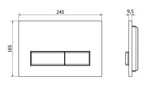 Кнопка смыва для инсталляции MEXEN FENIX 09 LIGHT CHROME
