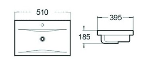 Умивальник (раковина) MEXEN EMMA 51 врізний білий